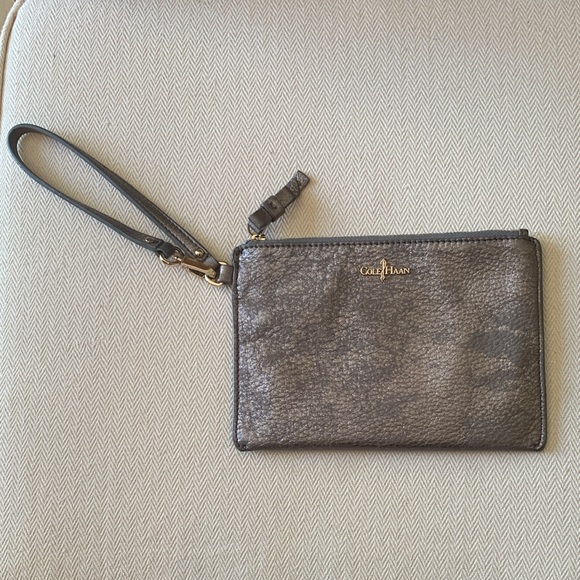 Cole Haan Textured Brown Wristlet - Picture 1 of 5